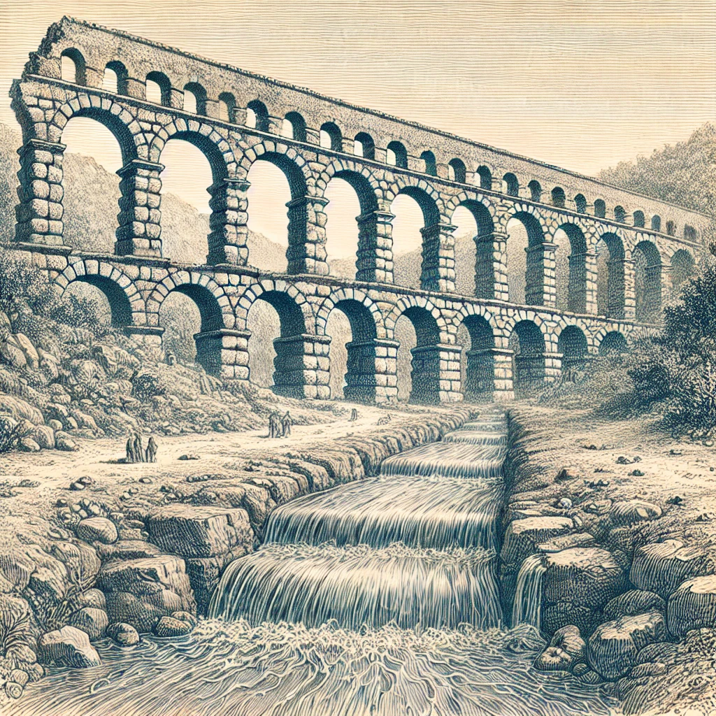 A_detailed_illustration_of_an_ancient_Roman_aquedu tagrende historie 1